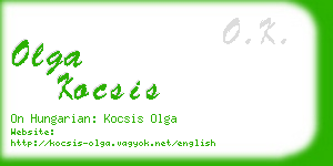 olga kocsis business card
